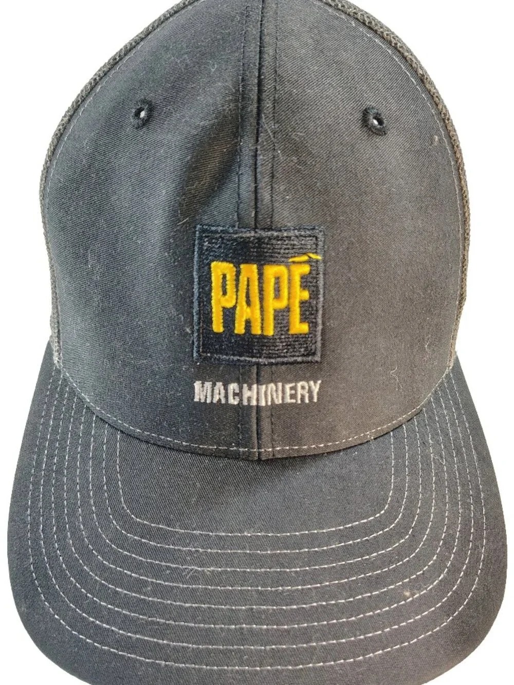 Mens Dark Gray & Black Adjustable Mesh Back John Deere Pape Machinery Brand Cap